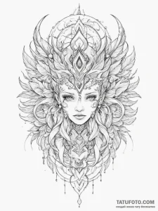 Tattoo sketch a unique pattern representing p... - эскиз тату (№1754827373_0, 10.08.2025 12:02) — Tatufoto.com