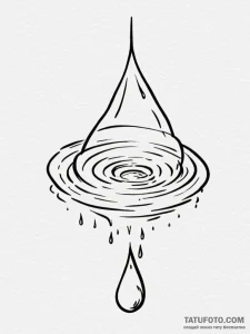 A single raindrop creating ripples - эскиз тату (№1754827964_0, 10.08.2025 12:12) — Tatufoto.com