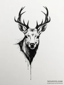 Tattoo sketch a delicate animal silhouette, w... - эскиз тату (№1754828161_0, 10.08.2025 12:16) — Tatufoto.com