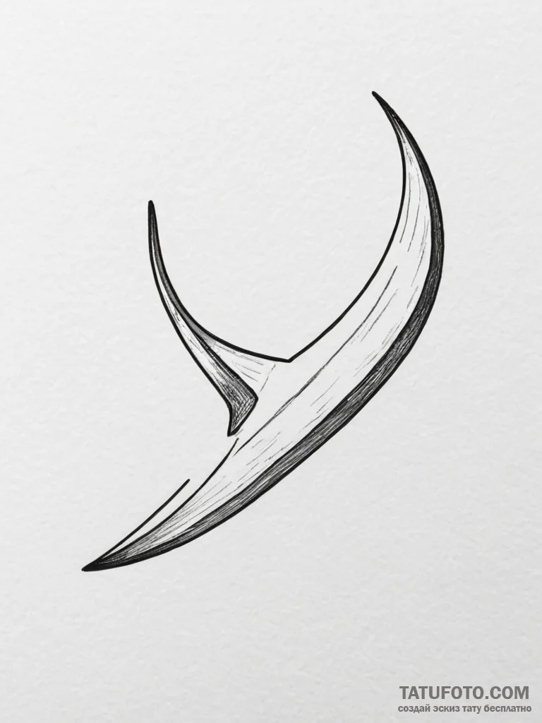 Boomerang, artistic tattoo sketch, black and… — эскиз тату (№1754828354_0, 10.08.2025 12:19) — Tatufoto.com