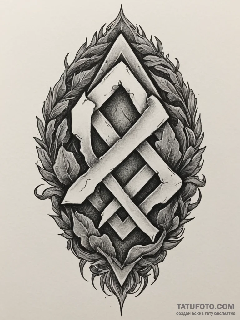 46. tattoo sketch: a single, powerful slavic... - эскиз тату (№1754828943_0, 10.08.2025 12:29) — Tatufoto.com