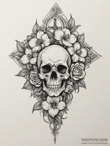 Tattoo design a single, elegant orchid, with... - эскиз тату (№1754831129_0, 10.08.2025 13:05) — Tatufoto.com