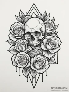 Origami, concept art for tattoo, chicano tatt... - эскиз тату (№1754832514_0, 10.08.2025 13:28) — Tatufoto.com