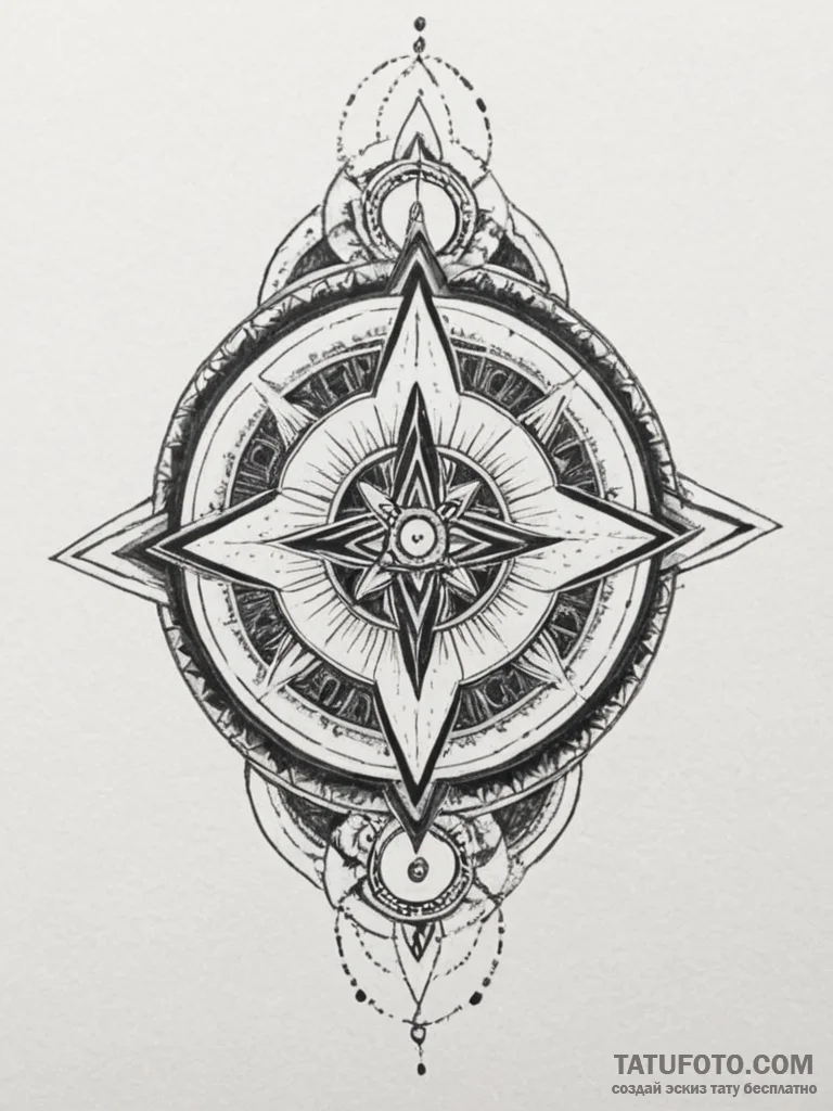 Tattoo sketch: the svarozhich symbol (often a... - эскиз тату (№1754833107_0, 10.08.2025 13:38) — Tatufoto.com