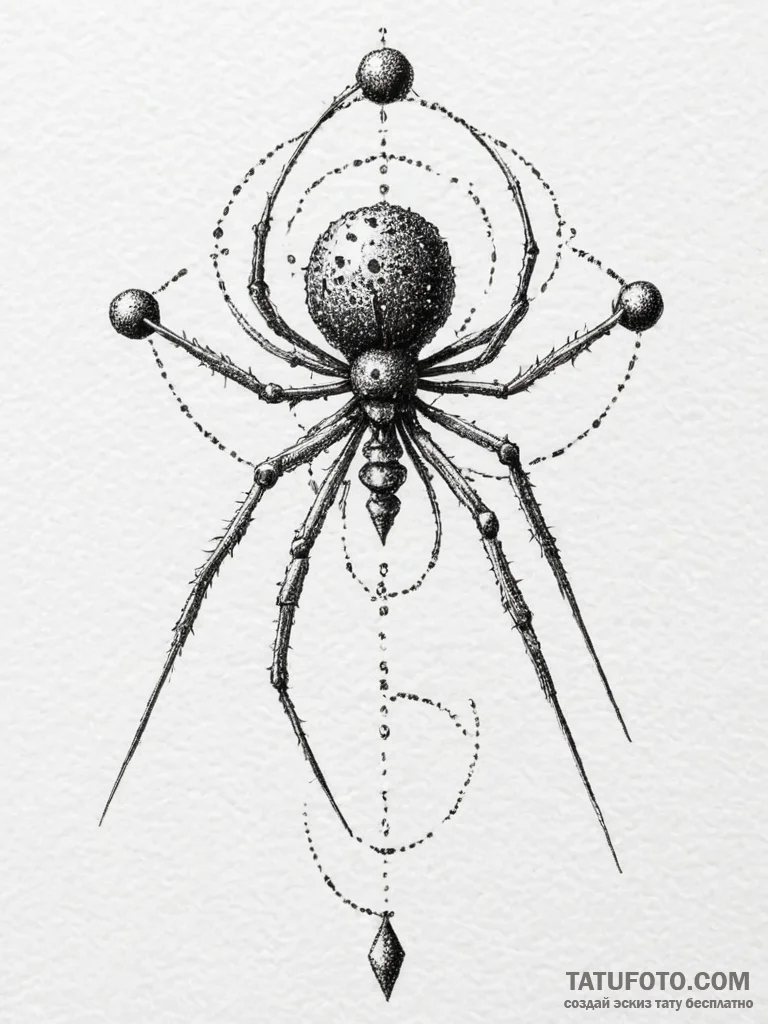 Bacteriophage, concept art for tattoo, sepia... - эскиз тату (№1754834500_0, 10.08.2025 14:01) — Tatufoto.com