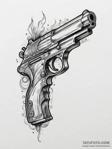 Tattoo sketch a plasma pistol with an active... - эскиз тату (№1754836082_0, 10.08.2025 14:28) — Tatufoto.com