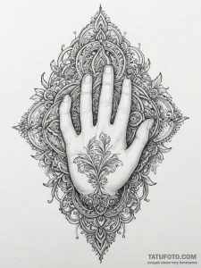Tattoo sketch a hand protecting a small, vuln... - эскиз тату (№1754836475_0, 10.08.2025 14:34) — Tatufoto.com