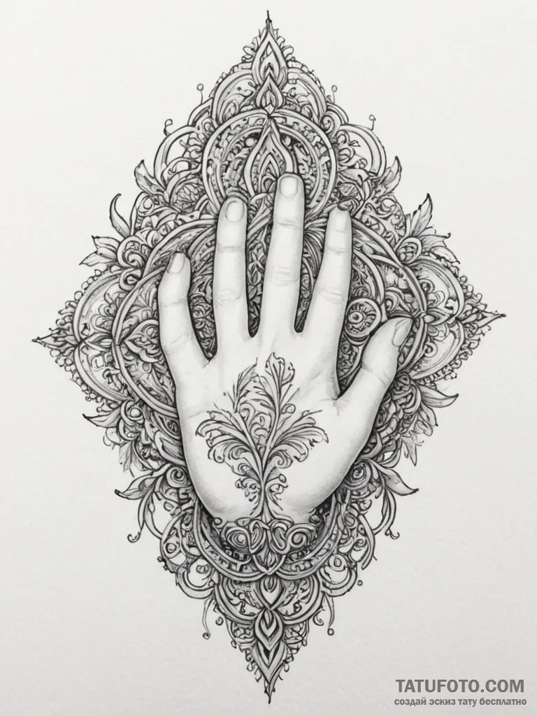 Tattoo sketch a hand protecting a small, vuln... - эскиз тату (№1754836475_0, 10.08.2025 14:34) — Tatufoto.com
