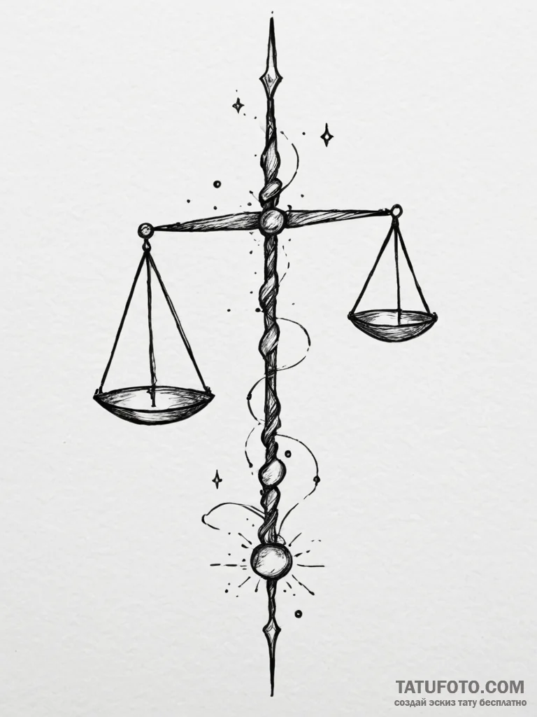 Tattoo sketch libra constellation, its stars... - эскиз тату (№1754836868_0, 10.08.2025 14:41) — Tatufoto.com