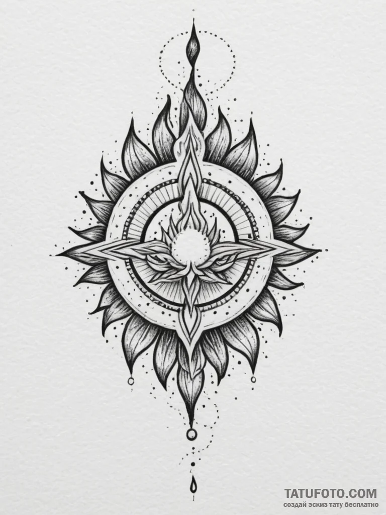 Tattoo design: a kolovrat with each ray endin... - эскиз тату (№1754838670_0, 10.08.2025 15:11) — Tatufoto.com