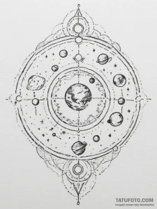 Tattoo sketch a zodiac glyph with its corresp... - эскиз тату (№1754839480_0, 10.08.2025 15:24) — Tatufoto.com
