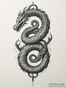 Jörmungandr (world serpent), tattoo line art,... - эскиз тату (№1754840089_0, 10.08.2025 15:34) — Tatufoto.com