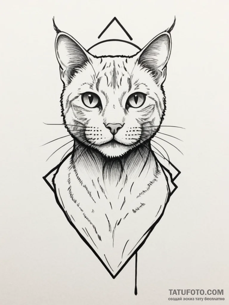 кот - блэкворк - эскиз тату (№1754840099_0, 10.08.2025 15:34) — Tatufoto.com