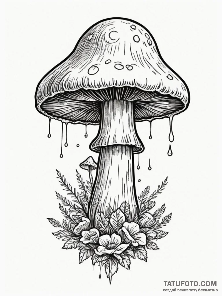Mushroom cloud, concept art for tattoo, fine... - эскиз тату (№1754840290_0, 10.08.2025 15:38) — Tatufoto.com