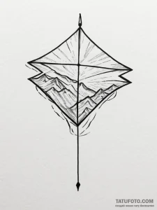 Kite, tattoo sketch design, clean lines, cris... - эскиз тату (№1754840487_0, 10.08.2025 15:41) — Tatufoto.com