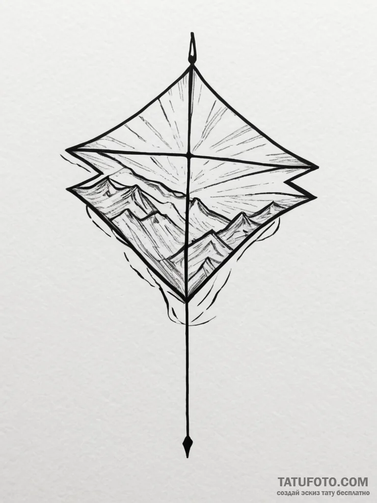 Kite, tattoo sketch design, clean lines, cris... - эскиз тату (№1754840487_0, 10.08.2025 15:41) — Tatufoto.com