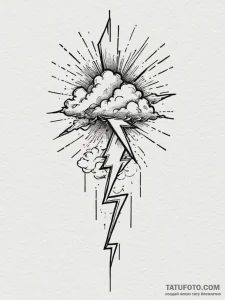 Tattoo sketch a pixelated cloud with a single... - эскиз тату (№1754841481_0, 10.08.2025 15:58) — Tatufoto.com