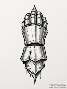 Tattoo sketch a knight's gauntlet, firm and r... - эскиз тату (№1754842480_0, 10.08.2025 16:14) — Tatufoto.com