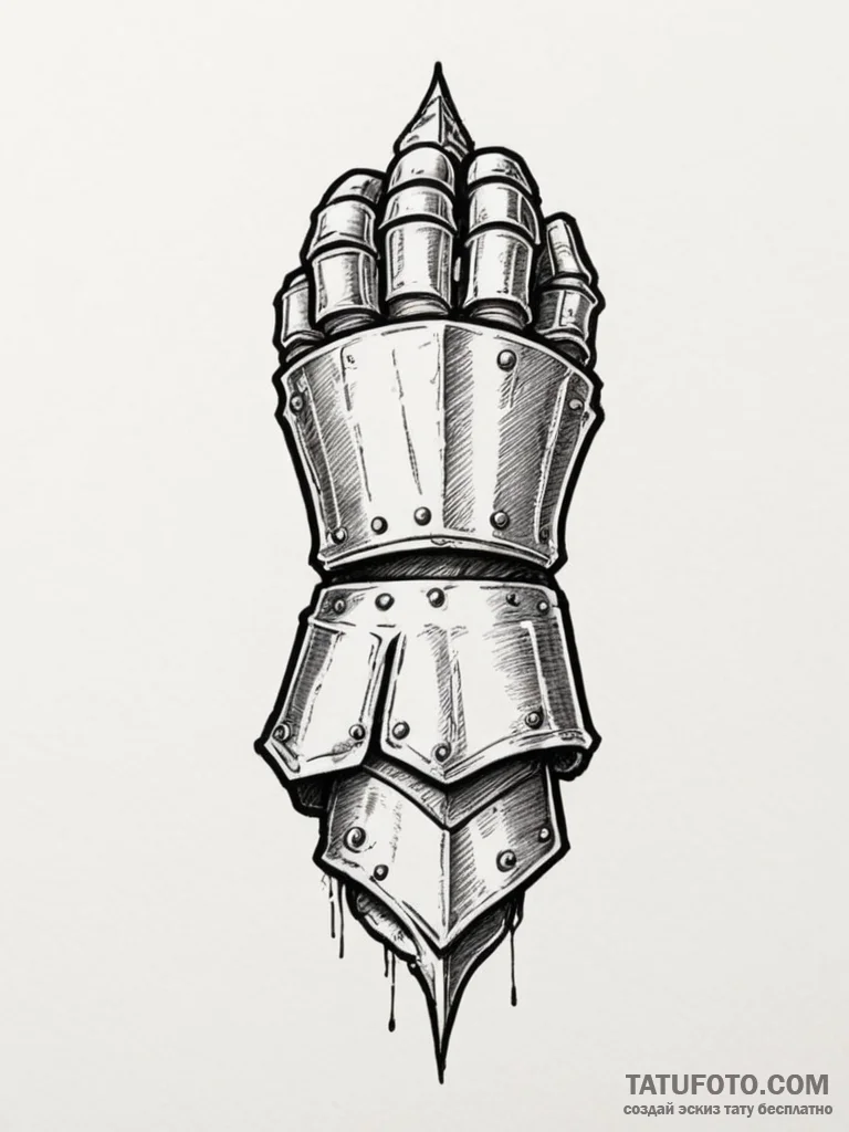 Tattoo sketch a knight's gauntlet, firm and r... - эскиз тату (№1754842480_0, 10.08.2025 16:14) — Tatufoto.com