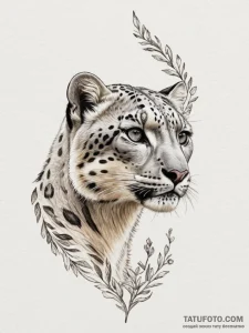 A snow leopard in the mountains (is there, bu... - эскиз тату (№1754842676_0, 10.08.2025 16:17) — Tatufoto.com