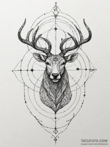 Tattoo sketch a blackwork outline of a zodiac... - эскиз тату (№1754842873_0, 10.08.2025 16:21) — Tatufoto.com