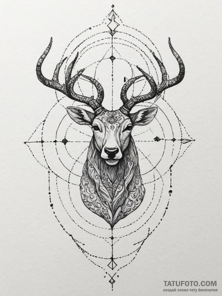 Tattoo sketch a blackwork outline of a zodiac... - эскиз тату (№1754842873_0, 10.08.2025 16:21) — Tatufoto.com