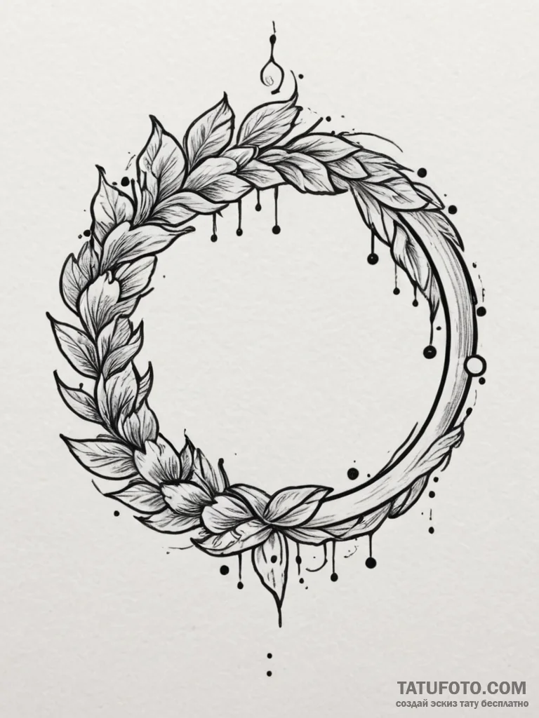 A brushstroke circle (enso), tattoo flash she... - эскиз тату (№1754843479_0, 10.08.2025 16:31) — Tatufoto.com