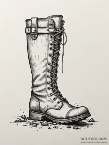 Tattoo design a combat boot print in mud or d... - эскиз тату (№1754844862_0, 10.08.2025 16:54) — Tatufoto.com