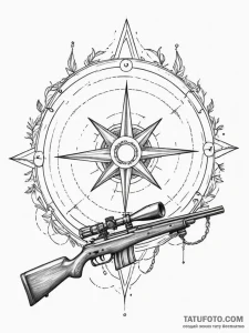 Tattoo design a futuristic sniper rifle scope... - эскиз тату (№1754845259_0, 10.08.2025 17:00) — Tatufoto.com