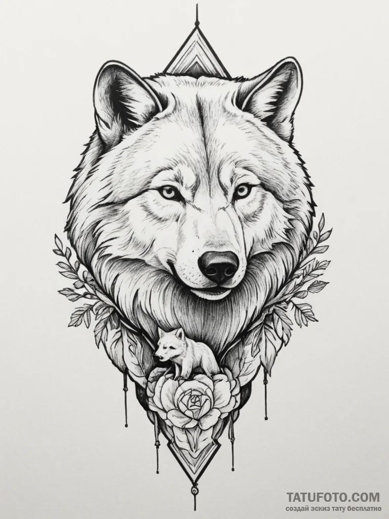 Tattoo design a specific guardian animal (e.g... - эскиз тату (№1754846860_0, 10.08.2025 17:27) — Tatufoto.com