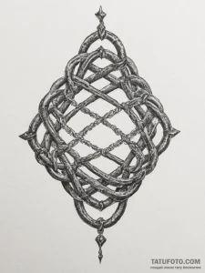 Tattoo sketch a chain of interconnected symbo... - эскиз тату (№1754847471_0, 10.08.2025 17:37) — Tatufoto.com