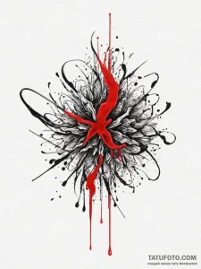 Blood, concept art for tattoo, black outline... - эскиз тату (№1754848885_0, 10.08.2025 18:01) — Tatufoto.com
