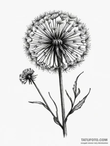 Dandelion, tattoo drawing outline, rough sket... - эскиз тату (№1754849687_0, 10.08.2025 18:14) — Tatufoto.com