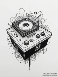 Tattoo design an old-school arcade joystick w... - эскиз тату (№1754850086_0, 10.08.2025 18:21) — Tatufoto.com