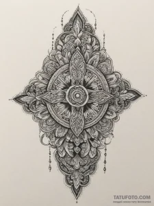 Tattoo design a glowing "start button" on a d... - эскиз тату (№1754851884_0, 10.08.2025 18:51) — Tatufoto.com