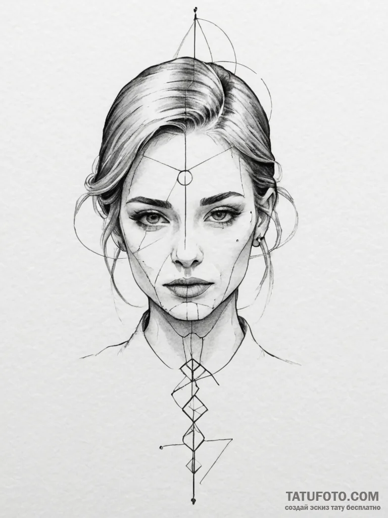 Tattoo sketch a person's silhouette merging w... - эскиз тату (№1754852293_0, 10.08.2025 18:58) — Tatufoto.com