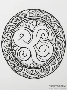 Tattoo design a minimalist 'circle of life' s... - эскиз тату (№1754852700_0, 10.08.2025 19:05) — Tatufoto.com
