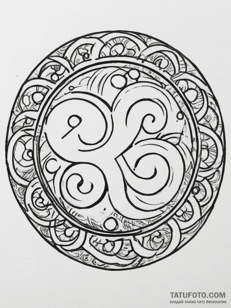 Tattoo design a minimalist 'circle of life' s... - эскиз тату (№1754852700_0, 10.08.2025 19:05) — Tatufoto.com