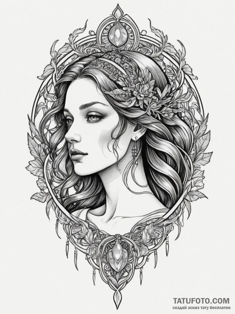 Talisman, ink illustration for tattoo, on a c... - эскиз тату (№1754853293_0, 10.08.2025 19:14) — Tatufoto.com