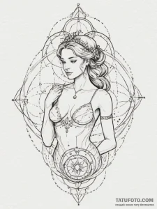 Tattoo design a virgo constellation, with sta... - эскиз тату (№1754853891_0, 10.08.2025 19:24) — Tatufoto.com