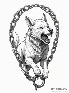 Fenrir breaking his chains - эскиз тату (№1754854879_0, 10.08.2025 19:41) — Tatufoto.com
