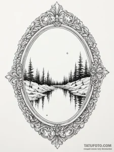Tattoo design a mirror reflecting a different... - эскиз тату (№1754856274_0, 10.08.2025 20:04) — Tatufoto.com