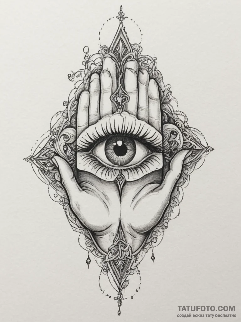 Tattoo design an eye of destiny on one partne... - эскиз тату (№1754856670_0, 10.08.2025 20:11) — Tatufoto.com