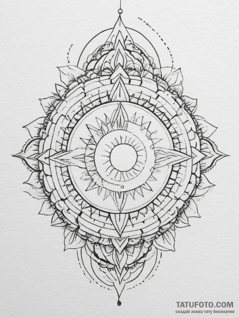 Tattoo sketch a moon and a sun, each on a sep... - эскиз тату (№1754858269_0, 10.08.2025 20:37) — Tatufoto.com