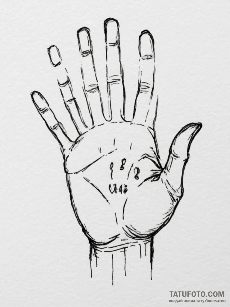 Tattoo sketch a child's handprint with a date... - эскиз тату (№1754858473_0, 10.08.2025 20:41) — Tatufoto.com