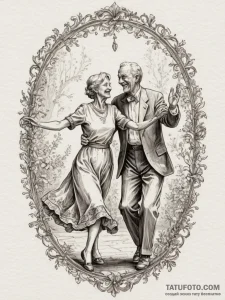 A joyful, candid photo of an old couple danci... - эскиз тату (№1754861272_0, 10.08.2025 21:27) — Tatufoto.com