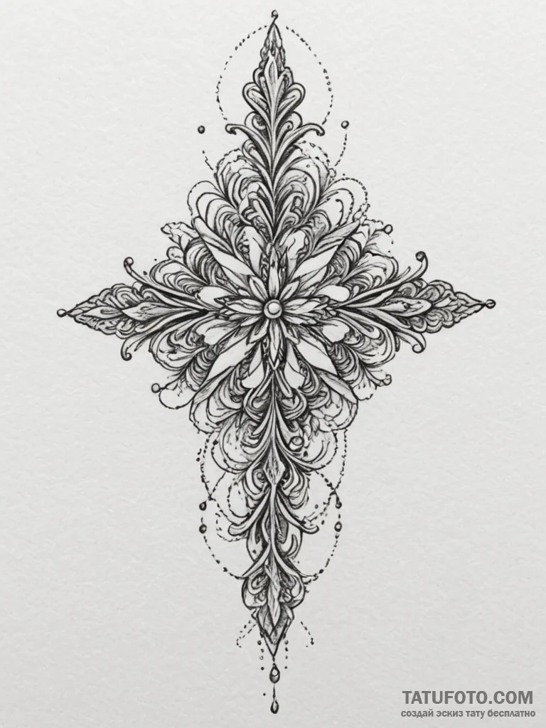 Tattoo design: an ornamental tattoo featuring... - эскиз тату (№1754861470_0, 10.08.2025 21:31) — Tatufoto.com