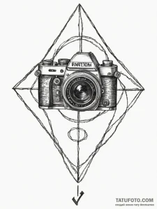 A camera aperture symbol, ink illustration fo... - эскиз тату (№1754861671_0, 10.08.2025 21:34) — Tatufoto.com