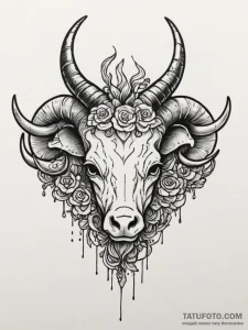 Horns, tattoo line art, new school tattoo sty... - эскиз тату (№1754861871_0, 10.08.2025 21:37) — Tatufoto.com