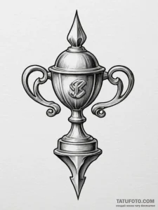 Tattoo sketch a "platinum trophy" symbol with... - эскиз тату (№1754863682_0, 10.08.2025 22:08) — Tatufoto.com